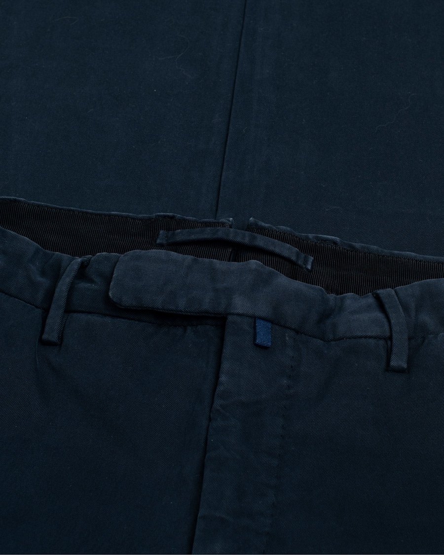 Heren | Broeken | Pre-owned | Incotex Slim Fit Cotton Stretch Chinos Navy