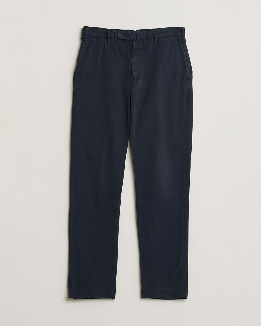 Heren | Pre-owned Broeken | Pre-owned | Incotex Slim Fit Cotton Stretch Chinos Navy 48