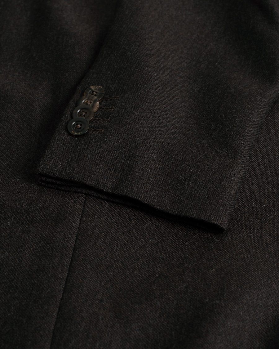 Heren | Boglioli K Jacket Wool Hopsack Blazer Dark Brown | Pre-owned | Boglioli K Jacket Wool Hopsack Blazer Dark Brown