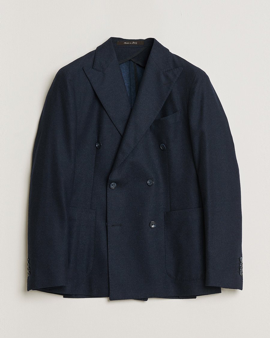 Heren | Pre-owned Blazers | Pre-owned | Rose & Born Flannel Double Breasted Blazer Navy 48