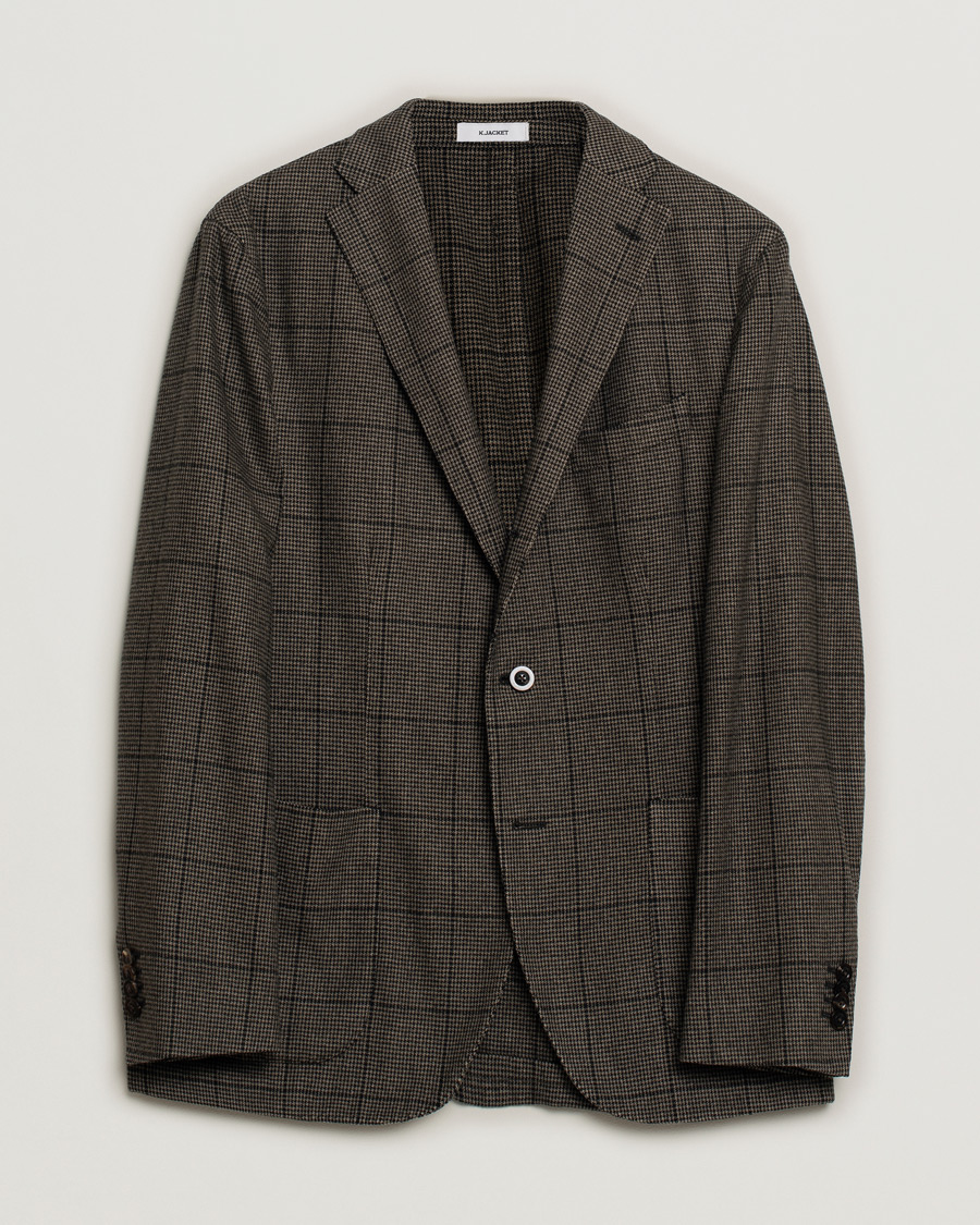 Heren | Blazers | Pre-owned | Boglioli K Jacket Wool Check Blazer Brown