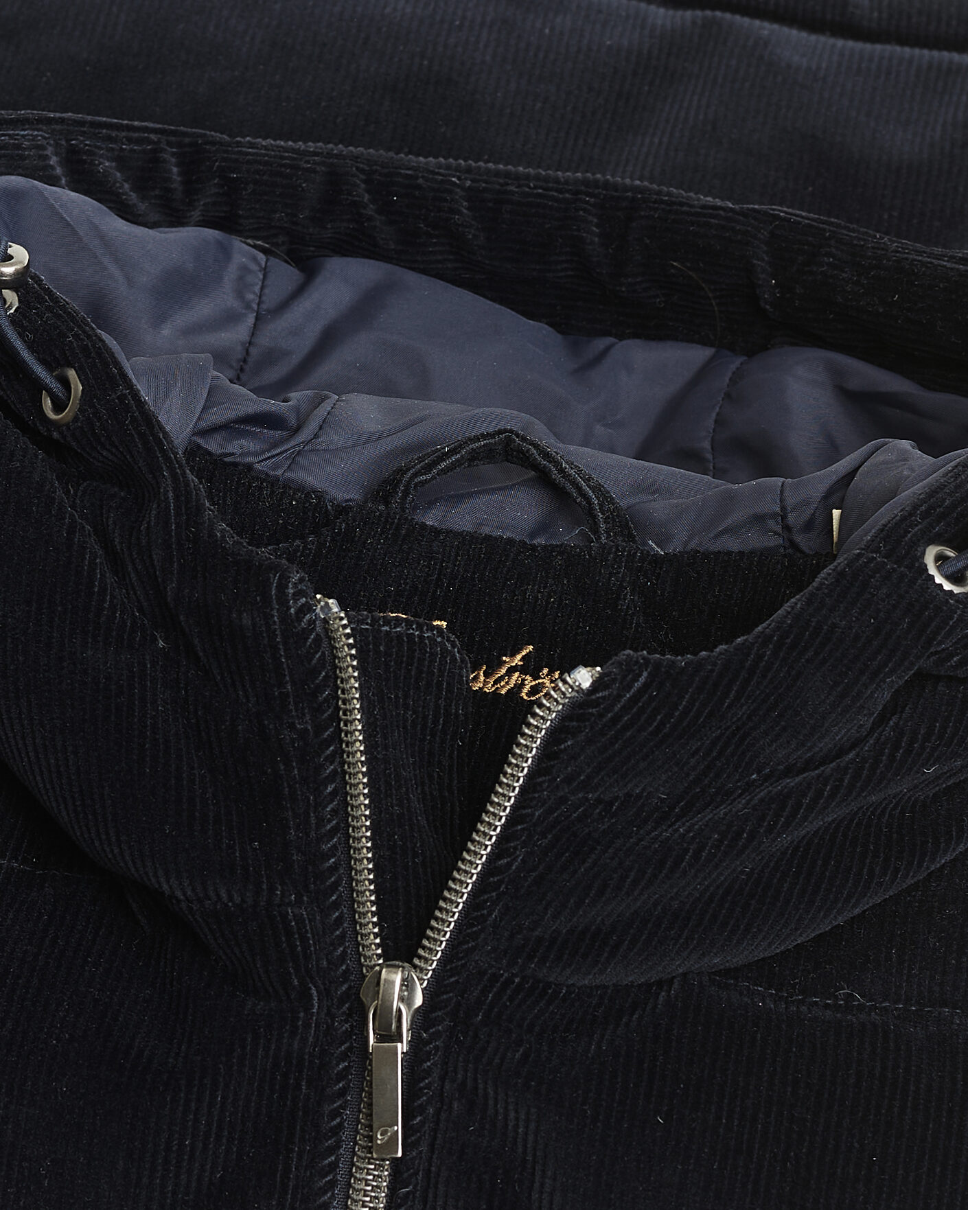 Heren | Pre-owned Jassen | Pre-owned | Stenströms Hooded Corduroy Vest Navy M