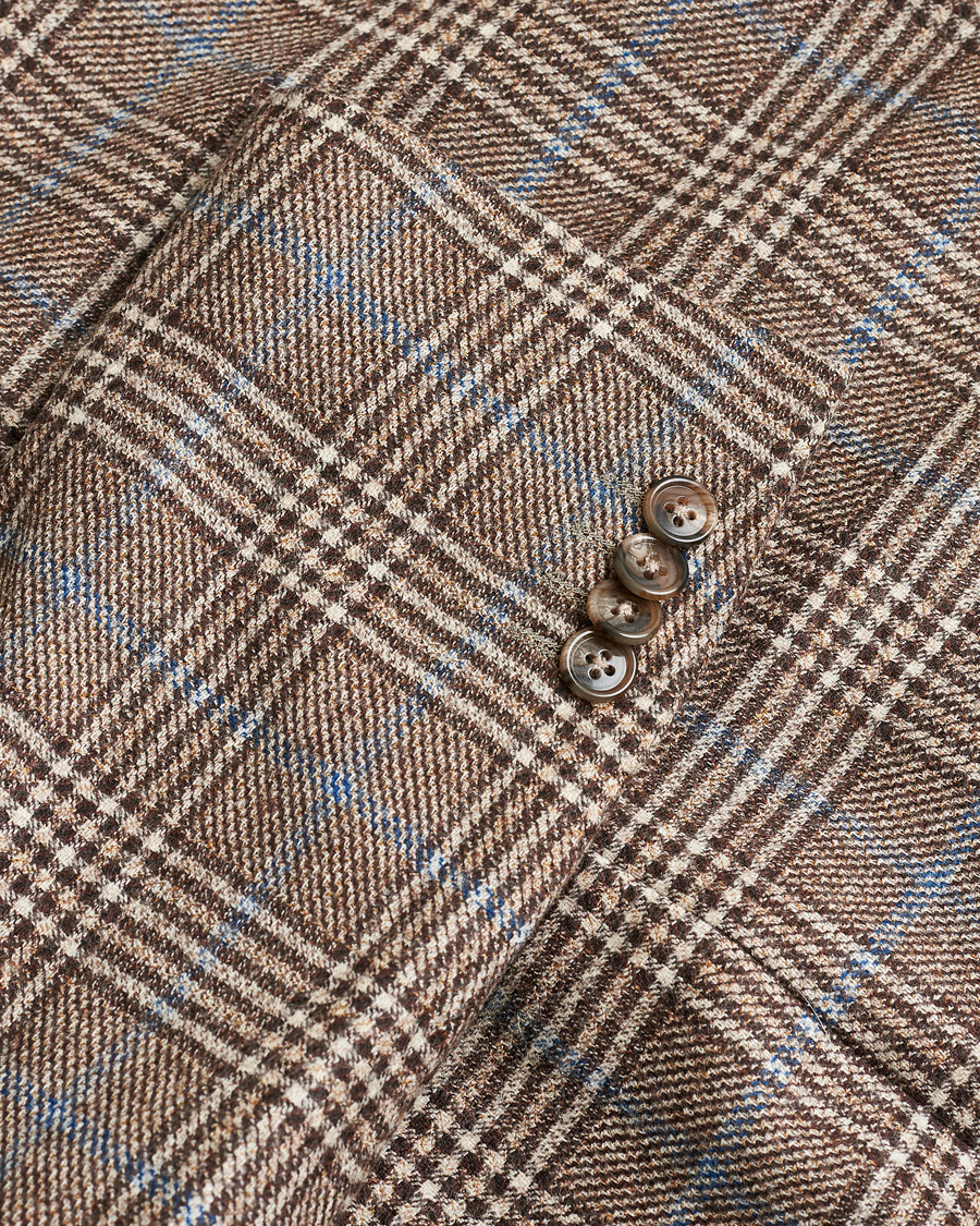 Heren | Pre-owned Blazers | Pre-owned | Corneliani Check Wool Blazer Brown 52