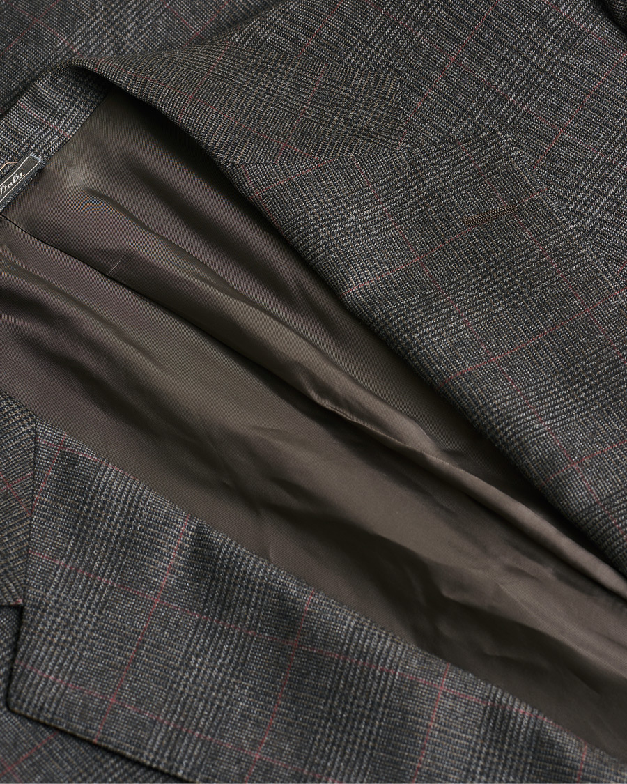 Heren | Pre-owned Blazers | Pre-owned | Corneliani Check Wool Blazer Brown 50