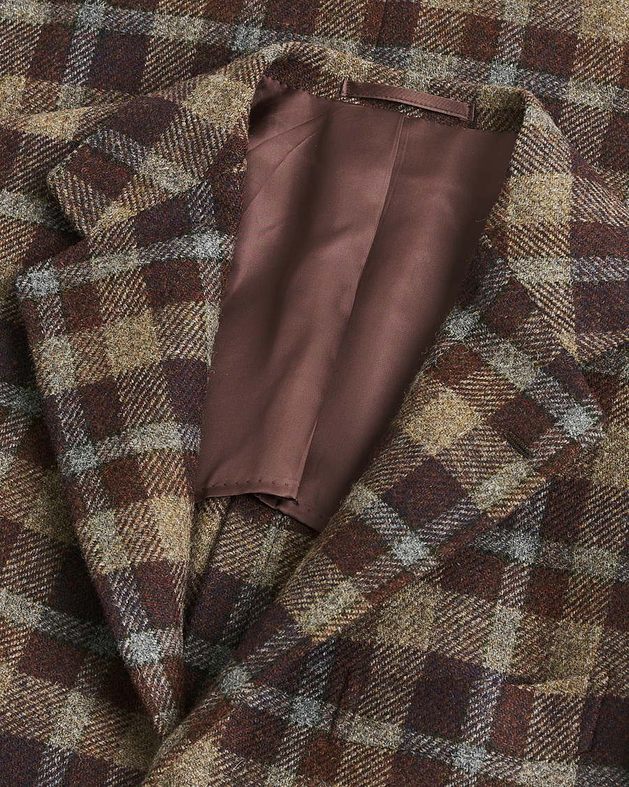 Heren | Pre-owned Blazers | Pre-owned | Ring Jacket Checked Wool Blazer Brown 50