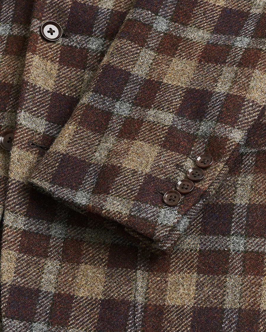 Heren | Pre-owned Blazers | Pre-owned | Ring Jacket Checked Wool Blazer Brown 50