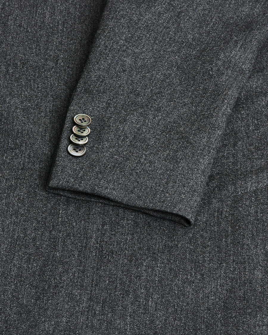 Heren | Oscar Jacobson Epic Wool Flannel Blazer Grey Melange 46 | Pre-owned | Oscar Jacobson Epic Wool Flannel Blazer Grey Melange 46