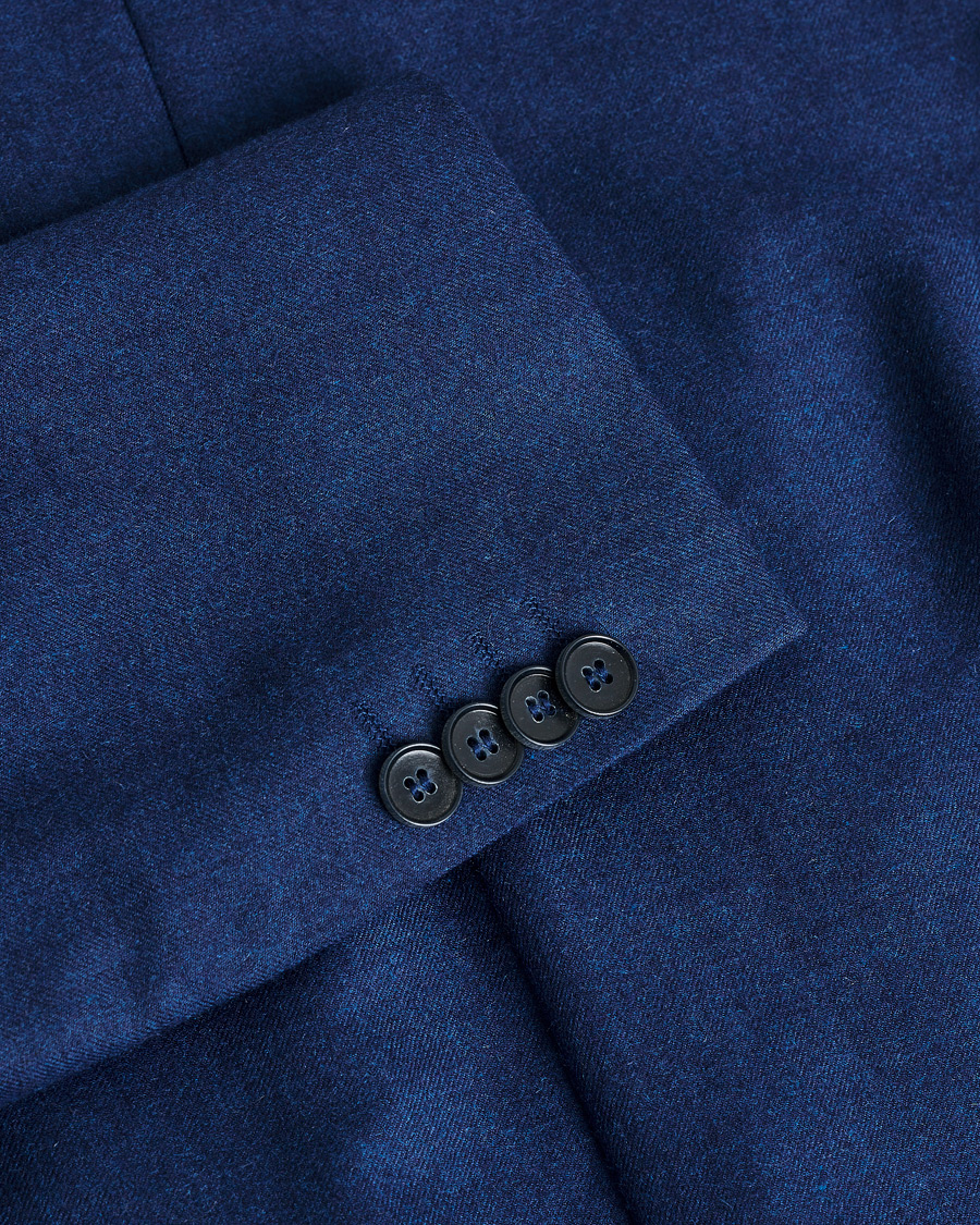 Heren | Pre-owned Blazers | Pre-owned | Oscar Jacobson Einar Cashmere Flannel Blazer Blue 44