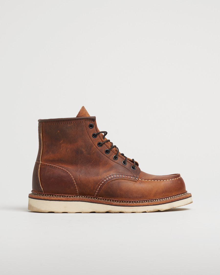 Heren | Red Wing Shoes Moc Toe Boot Copper Rough/Tough Leather | Pre-owned | Red Wing Shoes Moc Toe Boot Copper Rough/Tough Leather
