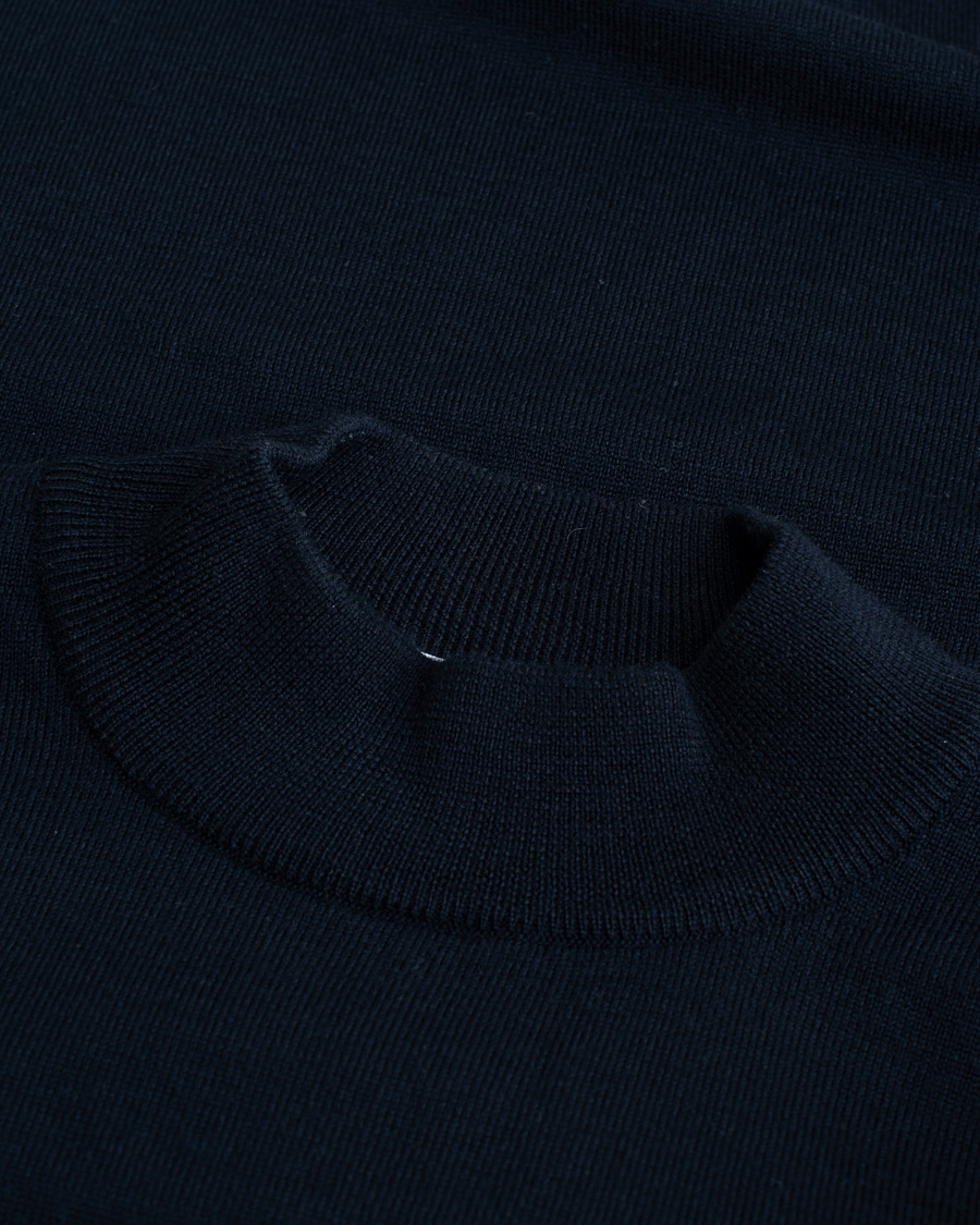 Heren | Truien | Pre-owned | Gran Sasso Mock Neck Navy