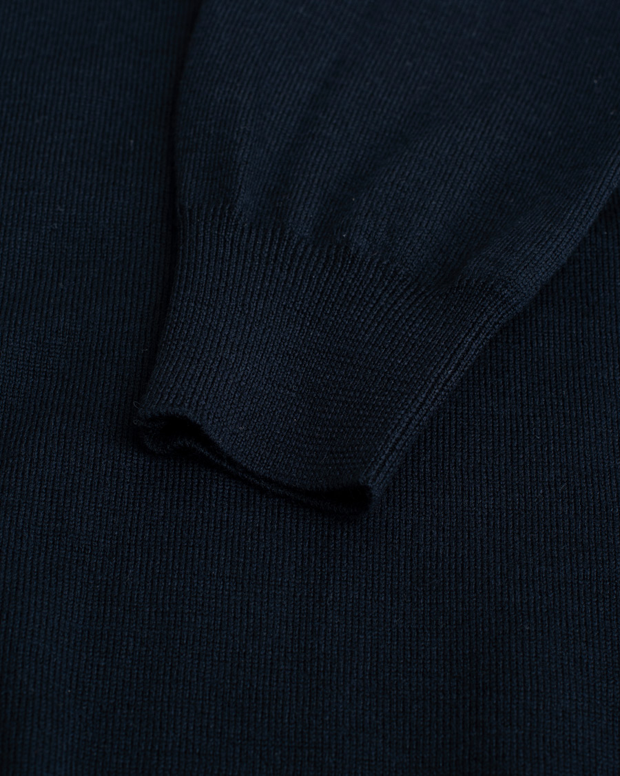 Heren | Truien | Pre-owned | Gran Sasso Mock Neck Navy
