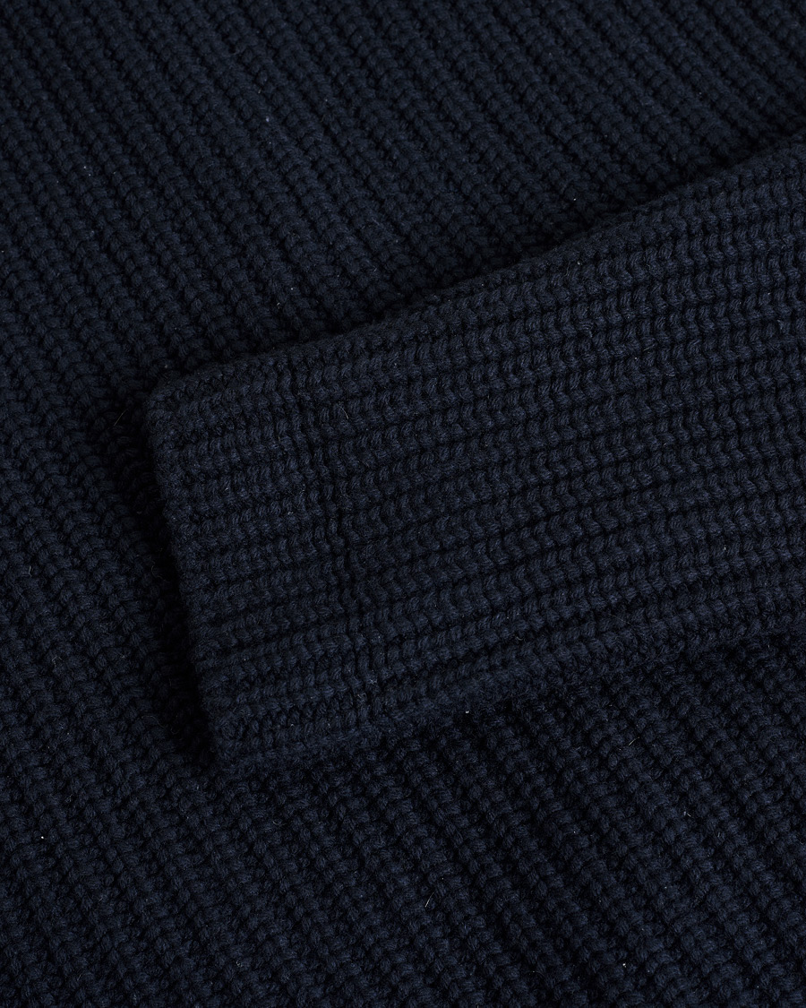 Heren | Gran Sasso Heavy Wool Knitted Blazer Cardigan Navy | Pre-owned | Gran Sasso Heavy Wool Knitted Blazer Cardigan Navy