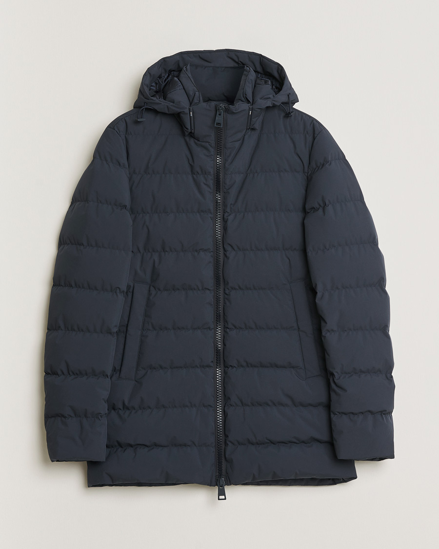 Heren | Pre-owned Jassen | Pre-owned | Herno Water Repellent Half Long Parka Navy 46