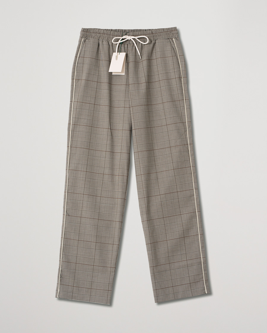 Heren | Broeken | Pre-owned | Drôle de Monsieur Wool Drawstring Trousers Brown Check