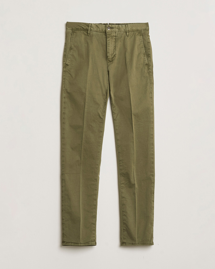 Heren | Pre-owned Broeken | Pre-owned | Incotex Slim Fit Garment Dyed Slacks Olive W29