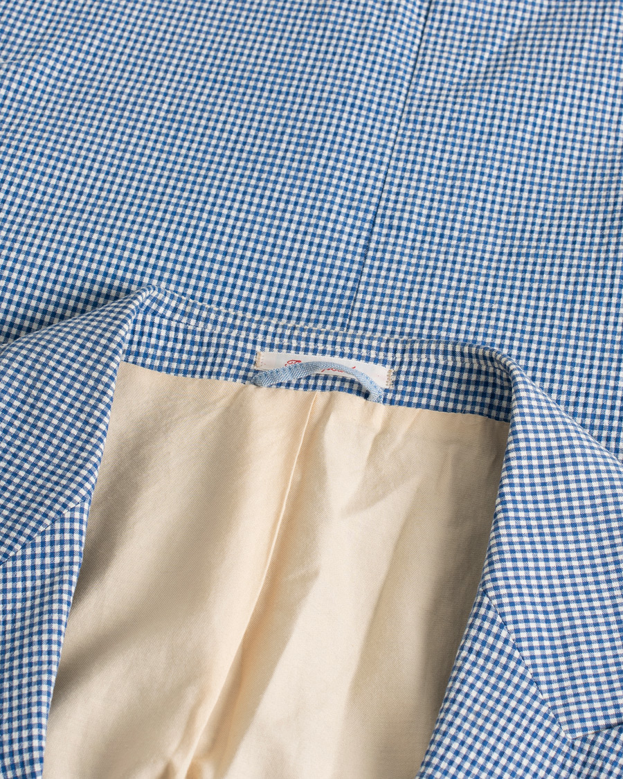 Heren | Gant Rugger The Hopsack Seersucker Checked Blazer Blue 50 | Pre-owned | Gant Rugger The Hopsack Seersucker Checked Blazer Blue 50