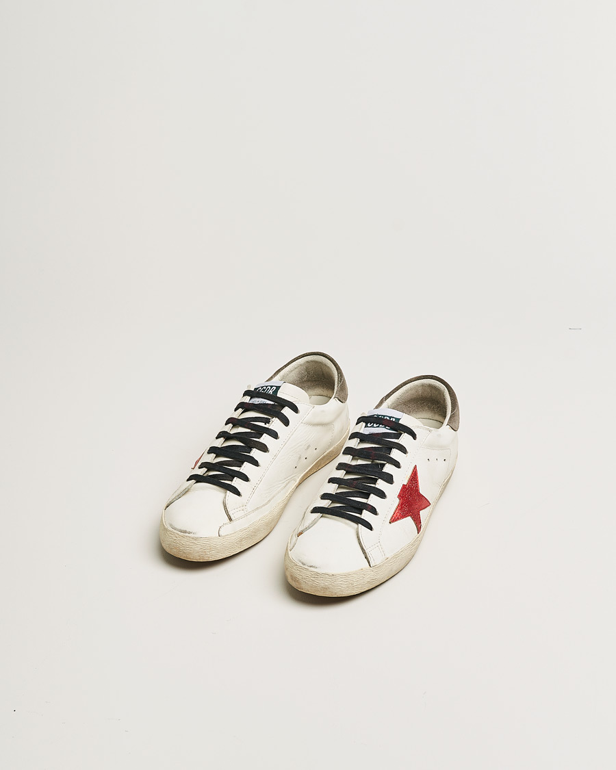 Heren | Golden Goose Deluxe Brand Super-Star Sneakers White/Red | Pre-owned | Golden Goose Deluxe Brand Super-Star Sneakers White/Red
