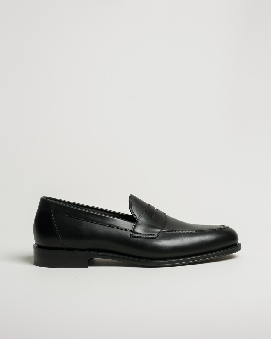 Heren | Loake 1880 Hornbeam Eco Penny Loafer Black | Pre-owned | Loake 1880 Hornbeam Eco Penny Loafer Black