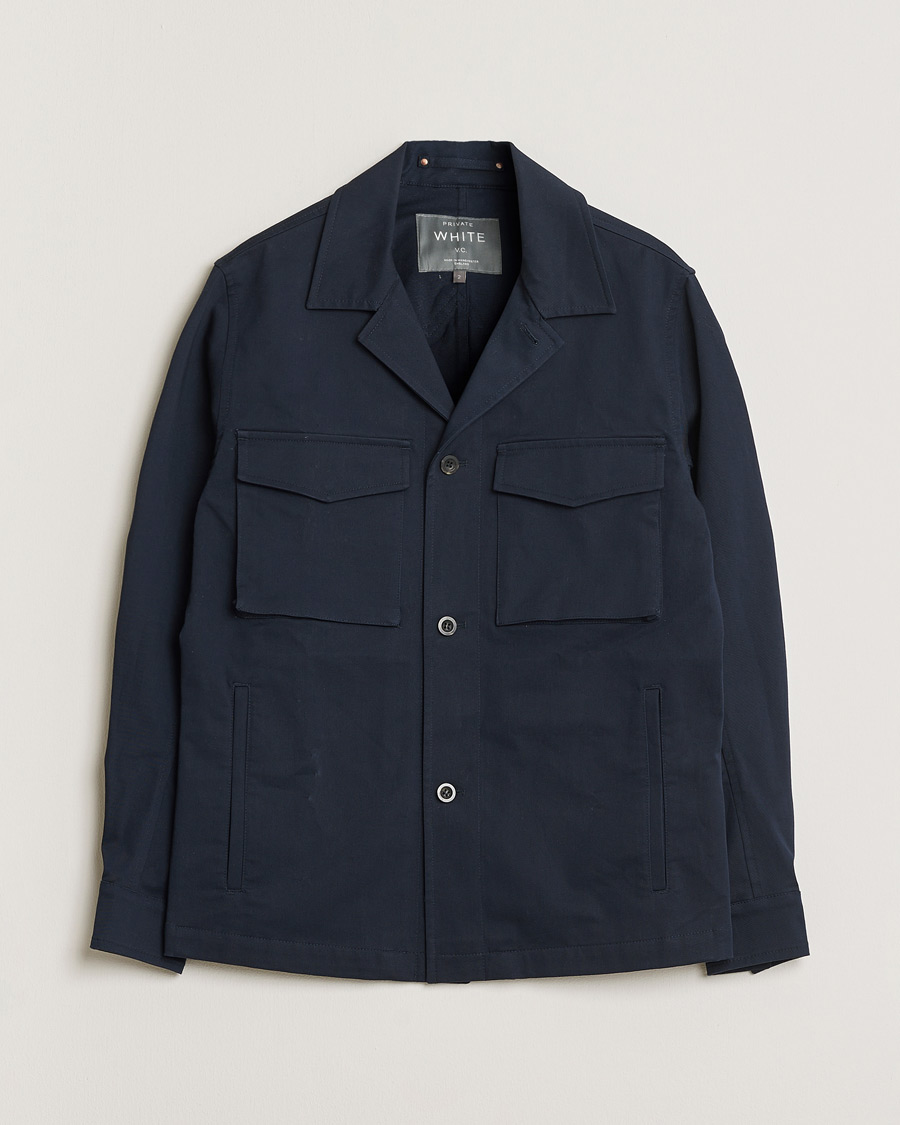 Heren | Pre-owned Overhemden | Pre-owned | Private White V.C. Cotton Overshirt Navy 2 - XS