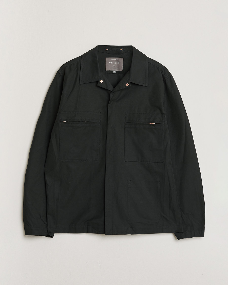 Heren | Private White V.C. Overshirt Black 5 - L | Pre-owned | Private White V.C. Overshirt Black 5 - L