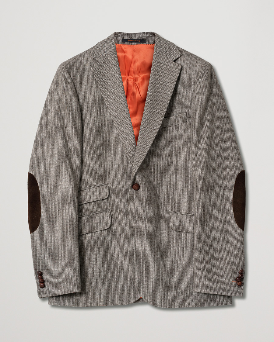 Heren | Blazers | Pre-owned | Morris Herringbone Wool Blazer Beige 50