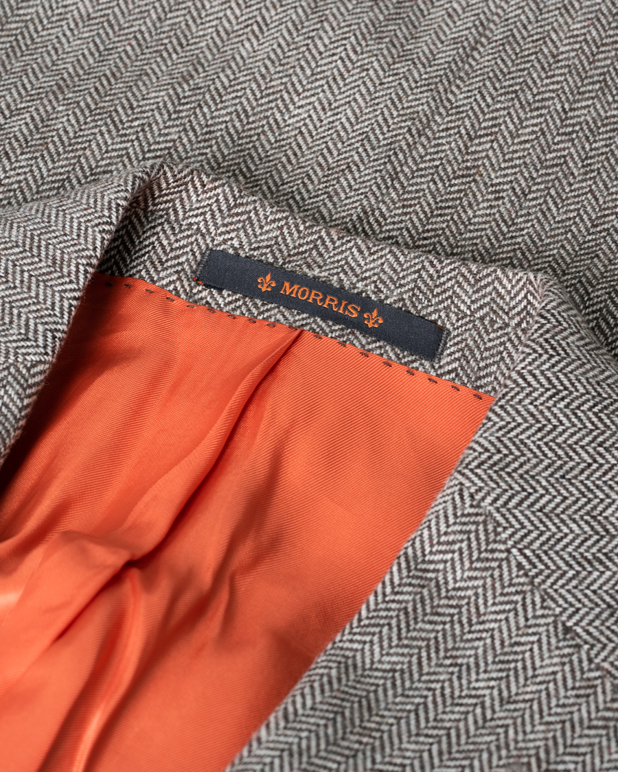 Heren | Blazers | Pre-owned | Morris Herringbone Wool Blazer Beige 50