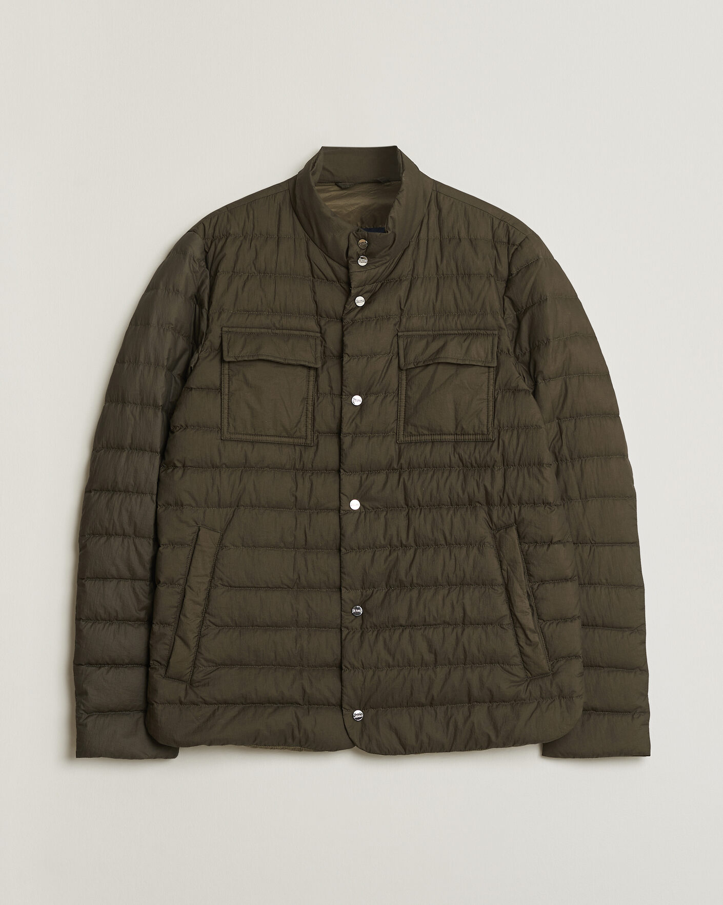 Heren | Pre-owned Jassen | Pre-owned | Herno Nylon Jacket Dark Olive 48