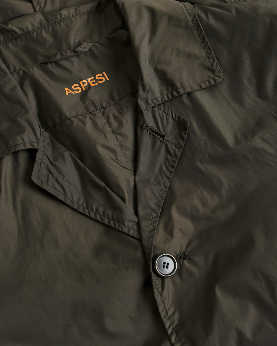 Heren | Aspesi Limone Raincoat Dark Green M | Pre-owned | Aspesi Limone Raincoat Dark Green M