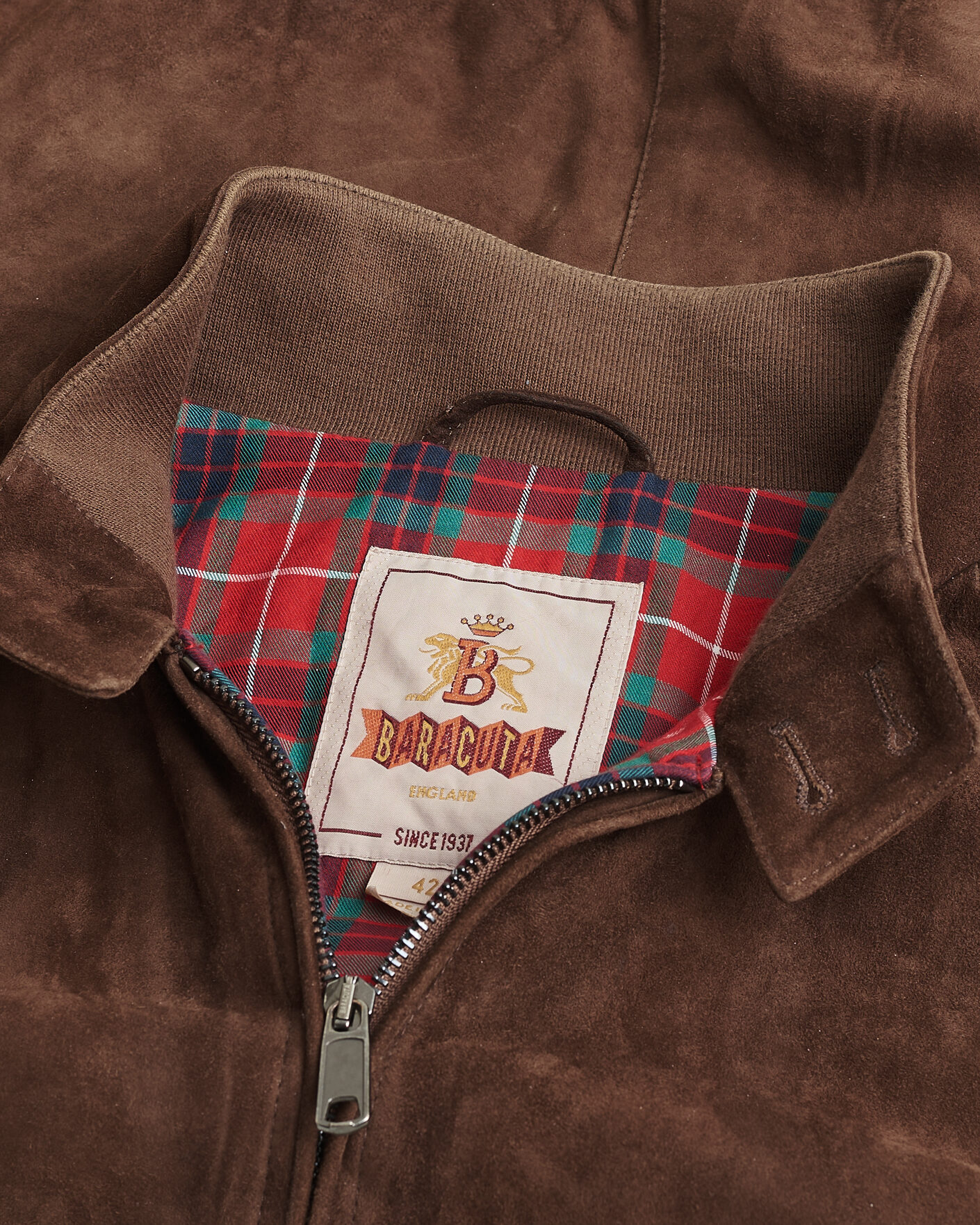 Heren | Pre-owned Jassen | Pre-owned | Baracuta G9 Suede Jacket Chocolate UK42 - EU52