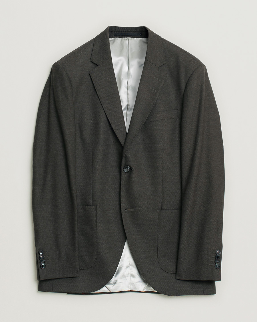 Heren | Tiger of Sweden Richmond Wool Blazer Brown 48 | Pre-owned | Tiger of Sweden Richmond Wool Blazer Brown 48