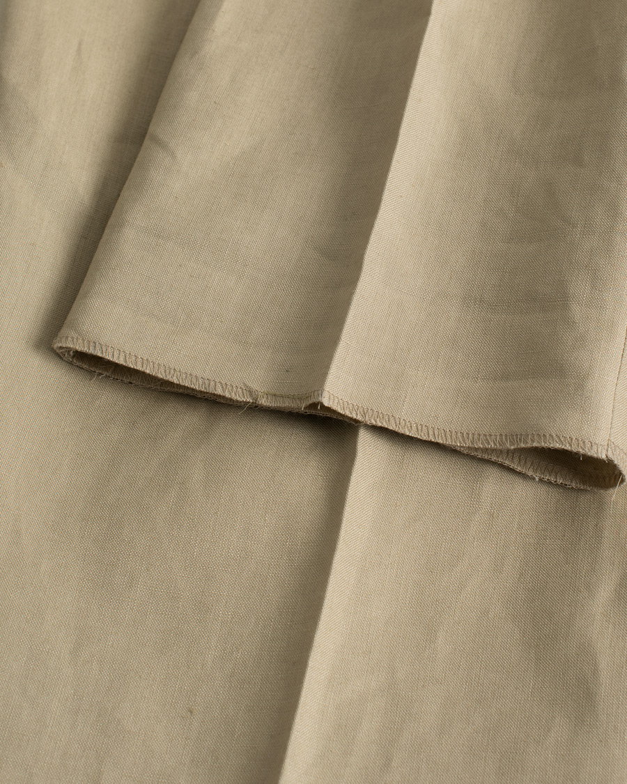 Heren | Beams F Pleated Linen Trousers Beige | Pre-owned | Beams F Pleated Linen Trousers Beige