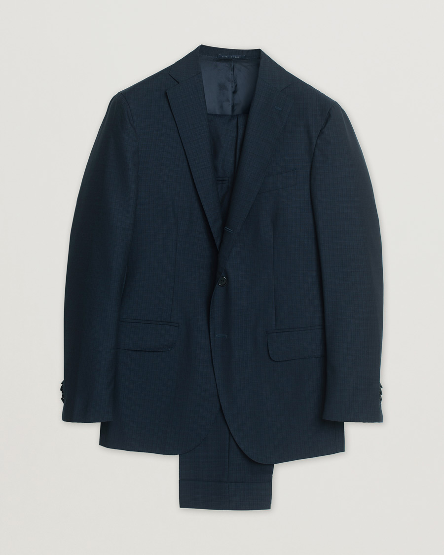 Heren | Blazers | Pre-owned | Gaiola Napoli Single Breasted Wool Suit Navy 50