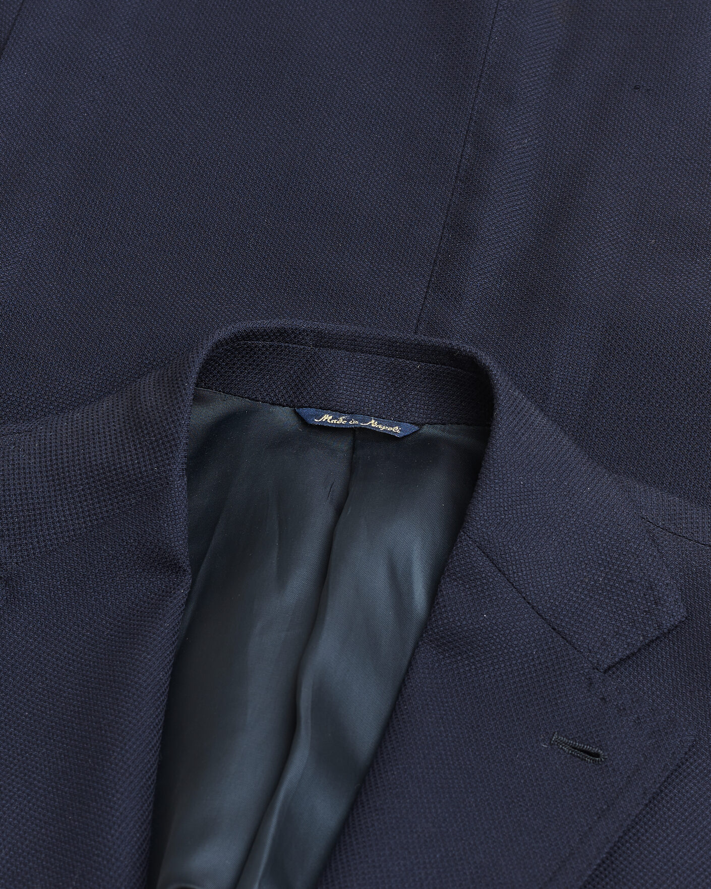 Heren | Pre-owned Blazers | Pre-owned | Gabo Napoli Navy Hopsack Wool Blazer 50