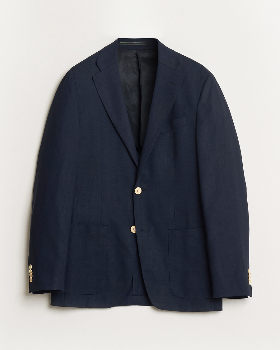 Heren | Pre-owned Blazers | Pre-owned | Corneliani Wool Hopsack Blazer Navy 48