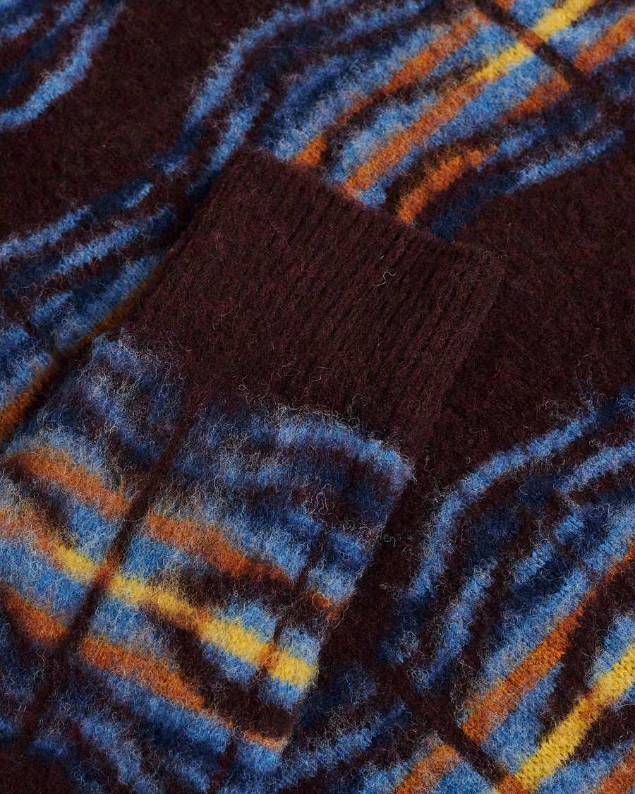Heren | Pre-owned Truien | Pre-owned | Howlin' Brushed Wool Pattern Cardigan Bordeaux M
