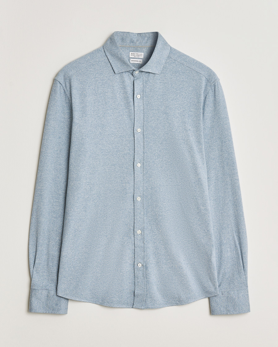 Heren | Brunello Cucinelli Lightweight Jersey Shirt Light Blue L | Pre-owned | Brunello Cucinelli Lightweight Jersey Shirt Light Blue L