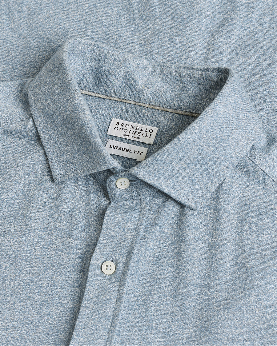 Heren | Pre-owned Overhemden | Pre-owned | Brunello Cucinelli Lightweight Jersey Shirt Light Blue L