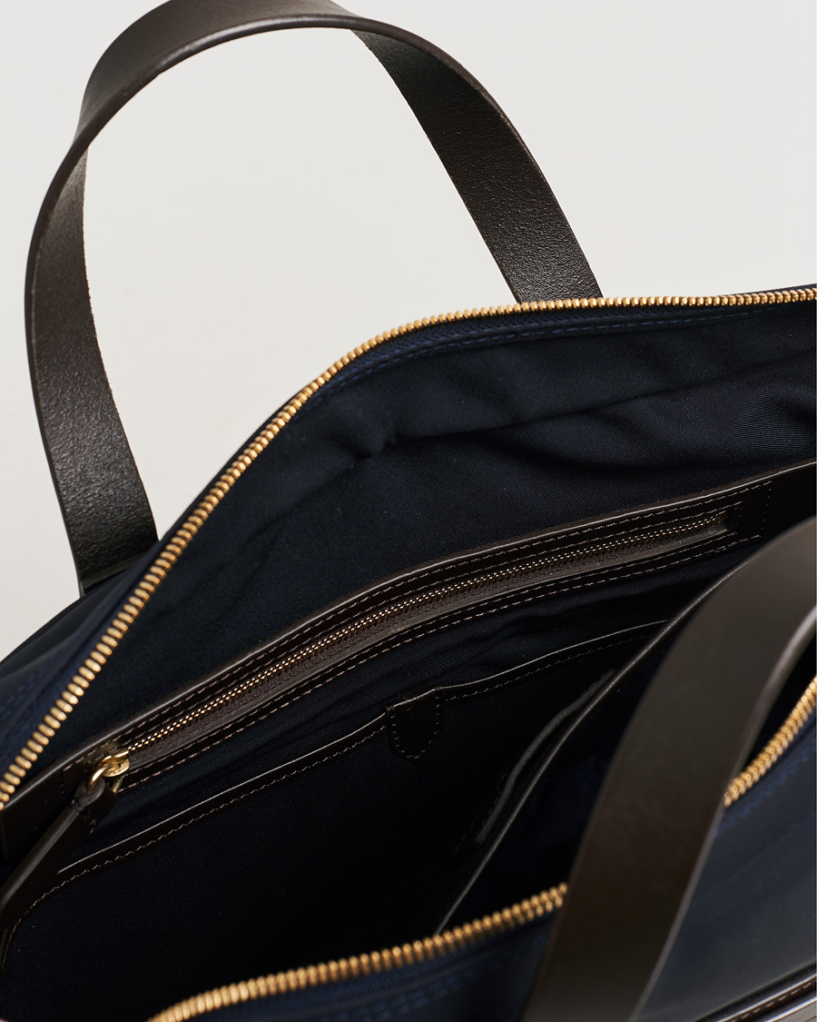 Heren | Mismo M/S Aspire Briefcase Navy/Dark Brown | Pre-owned | Mismo M/S Aspire Briefcase Navy/Dark Brown