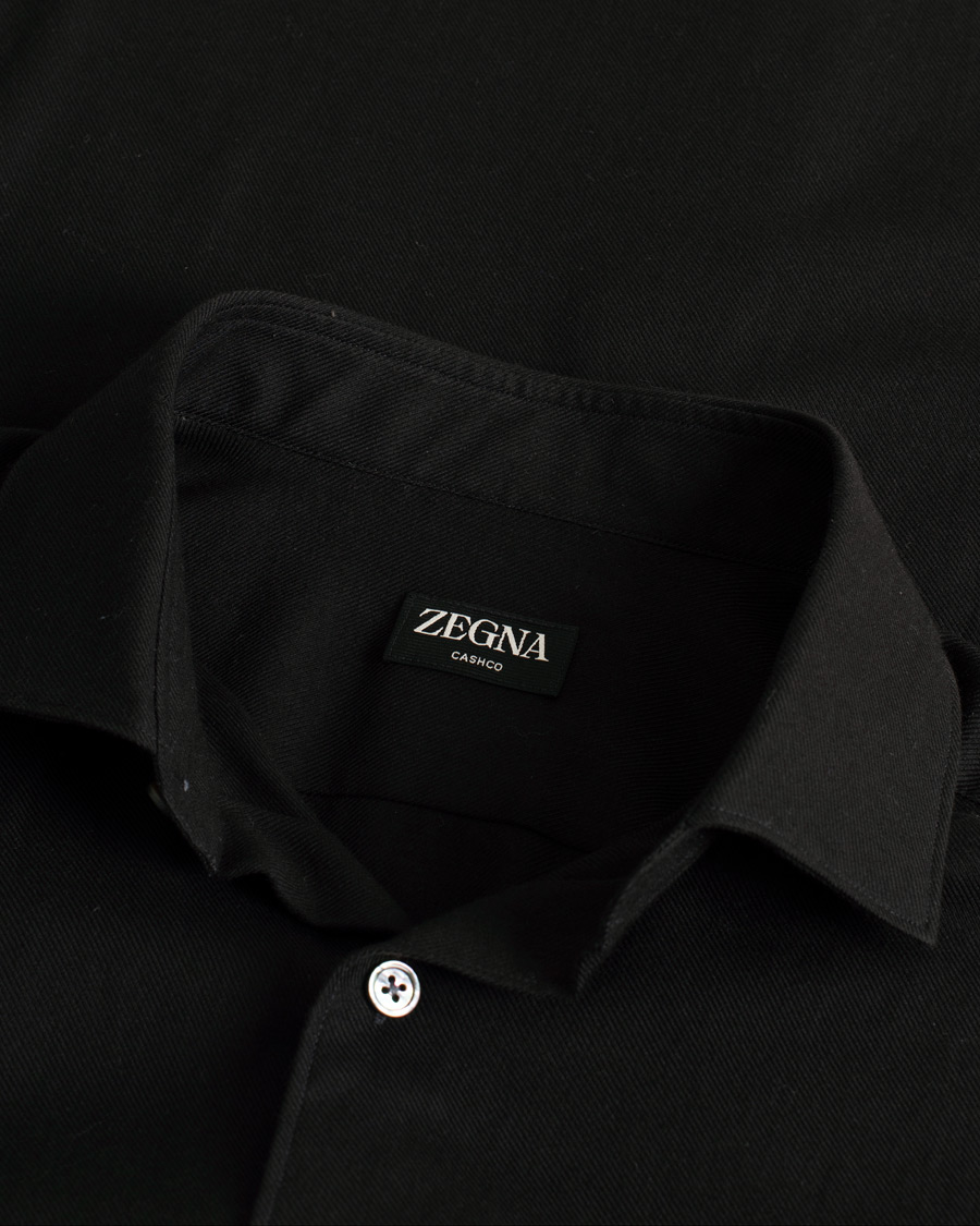 Heren | Overhemden | Pre-owned | Zegna Cotton/Cashmere Casual Shirt Black