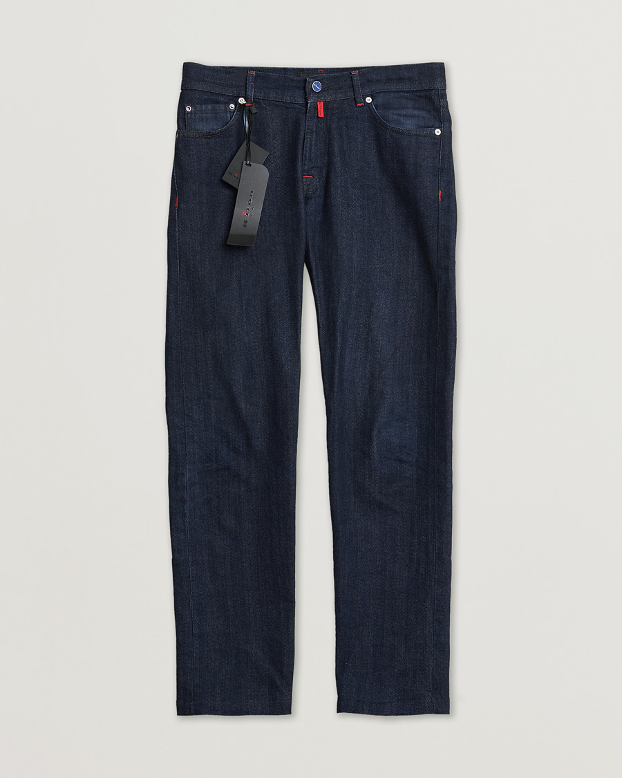 Heren | Pre-owned Jeans | Pre-owned | Kiton Slim Fit Stretch Jeans Dark Blue Wash W32
