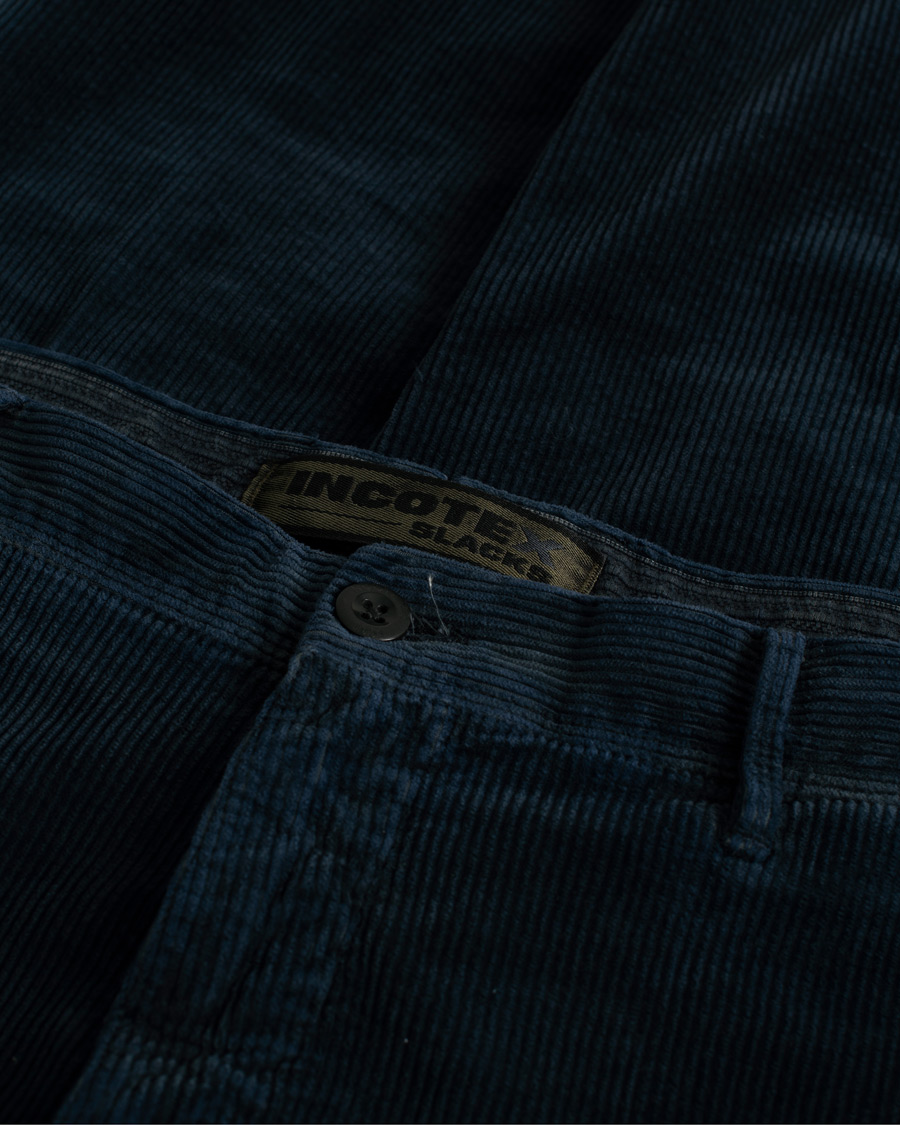 Heren | Broeken | Pre-owned | Incotex Slim Fit Leisure Cord Slacks Navy