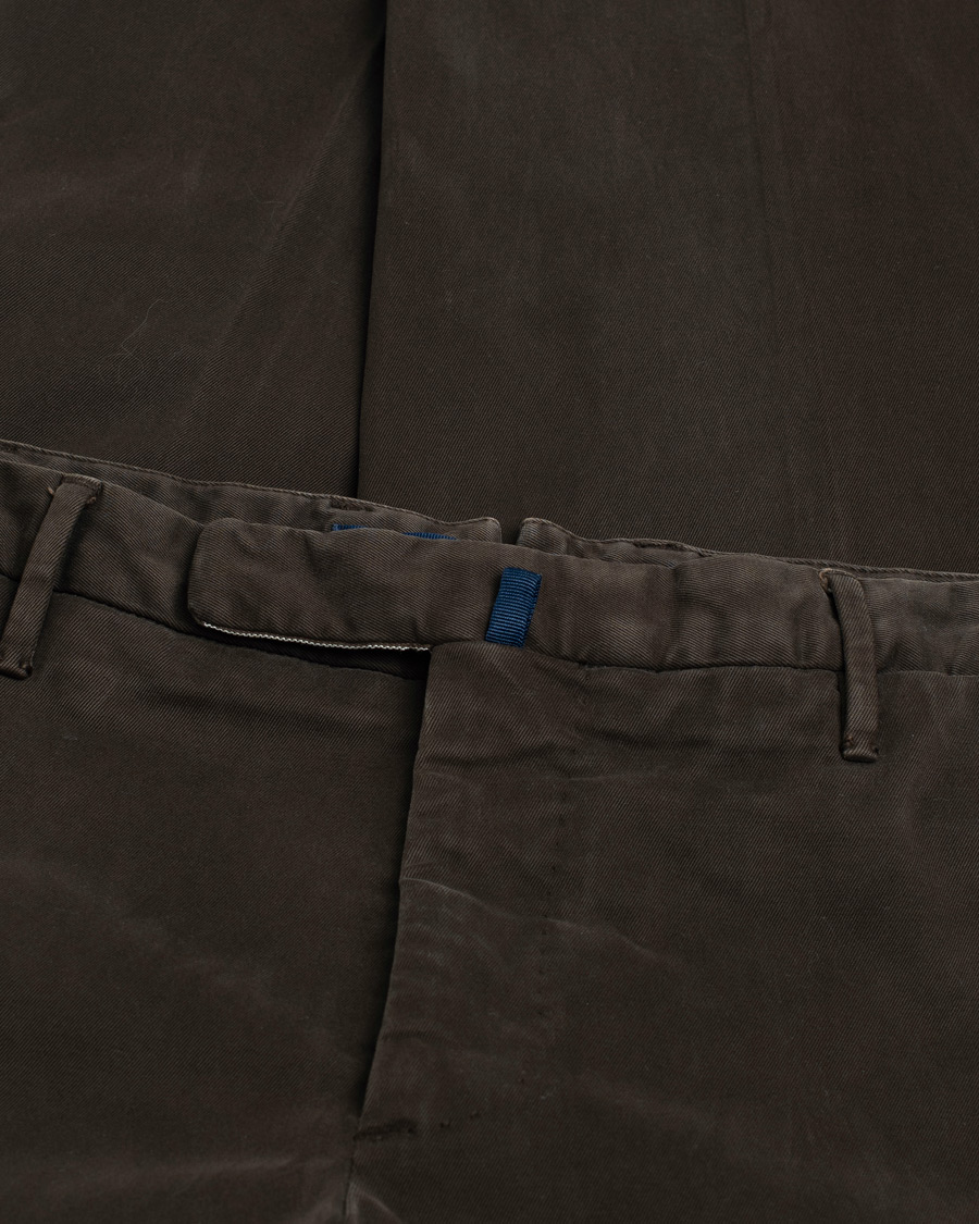 Heren | Broeken | Pre-owned | Incotex Slim Fit Cotton Stretch Chinos Dark Brown