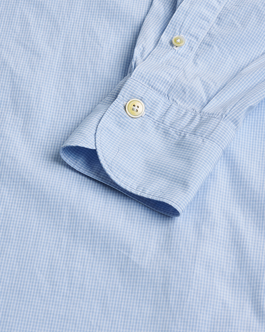 Heren | Pre-owned Overhemden | Pre-owned | Finamore Napoli Milano Slim Washed Dress Shirt Blue Check