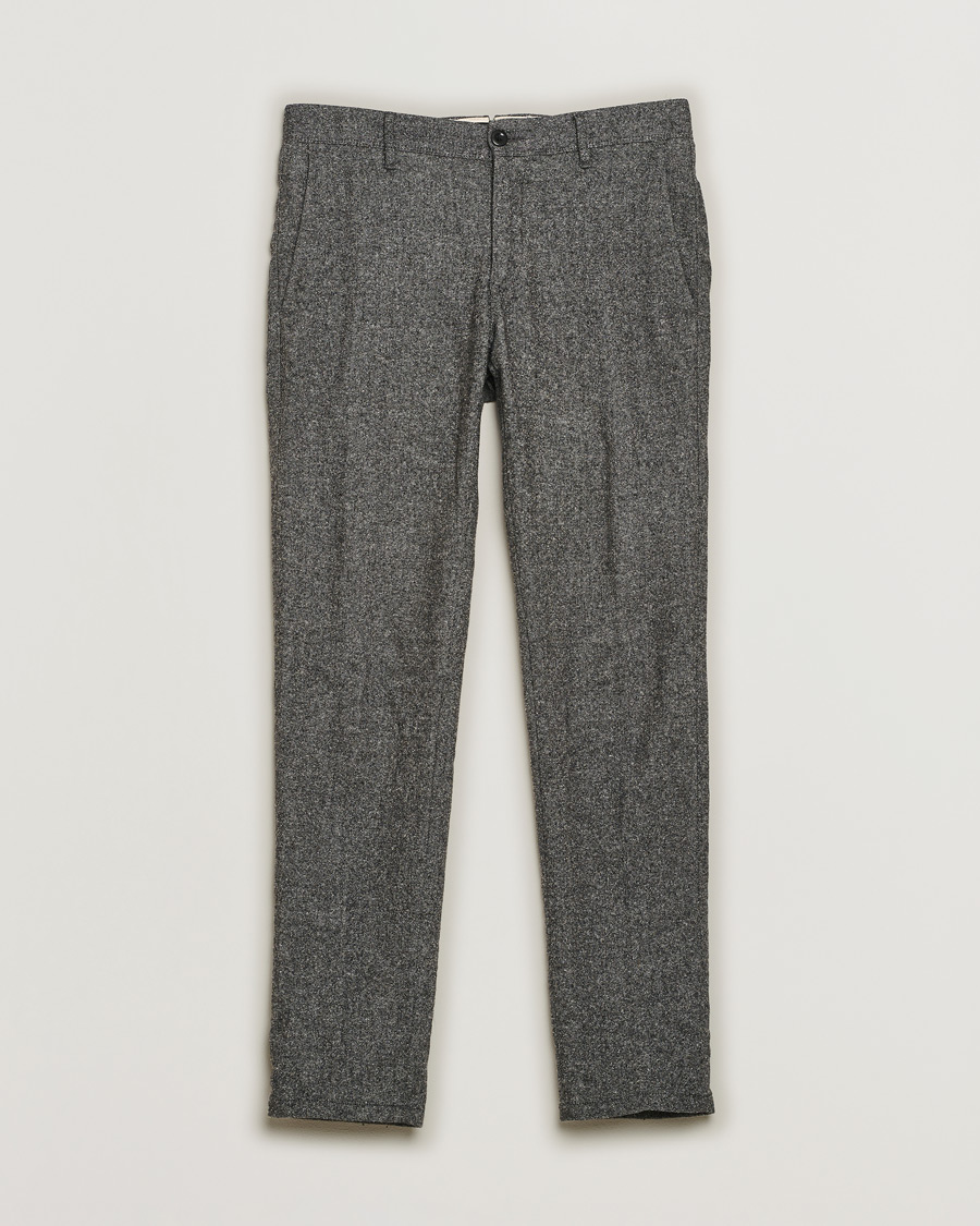 Heren | Broeken | Pre-owned | Incotex Slim Fit Washed Wool/Silk Slacks Grey Melange