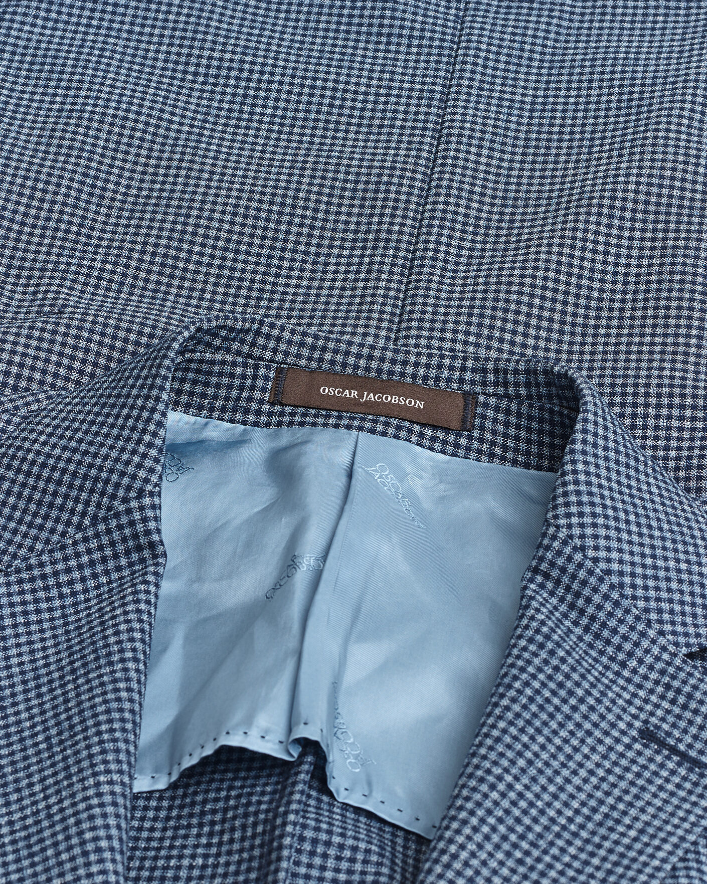 Heren | Pre-owned Blazers | Pre-owned | Oscar Jacobson Evens Checked Blazer Blue 50