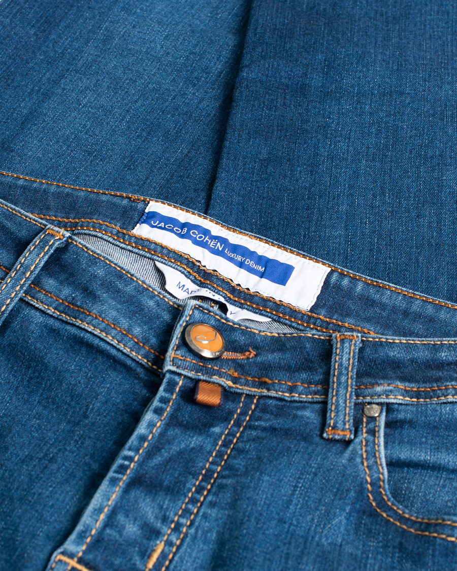 Heren | Jeans | Pre-owned | Jacob Cohën Nick Slim Fit Stretch Jeans Mid Blue
