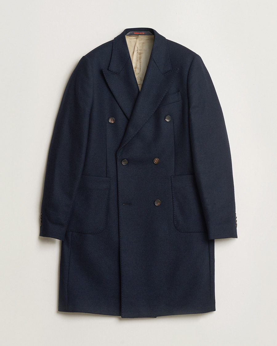 Heren | Pre-owned Jassen | Pre-owned | Morris Double Breasted Wool Coat Navy 48