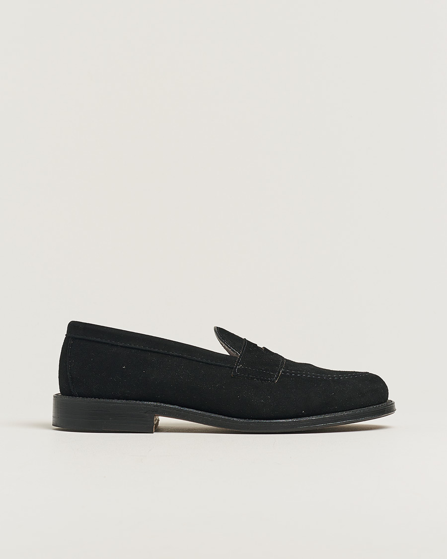 Heren | Alden 5737F Penny Loafer Black Suede US7,5 - EU41 | Pre-owned | Alden 5737F Penny Loafer Black Suede US7,5 - EU41