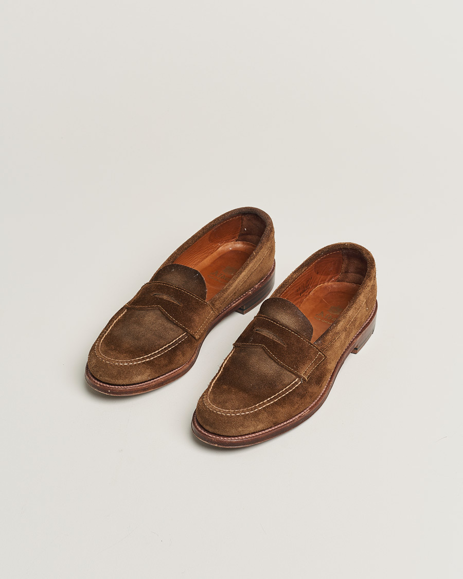 Heren | Alden 6243F Unlined Leisure Handsewn Penny Loafer Suede US8 - EU41,5 | Pre-owned | Alden 6243F Unlined Leisure Handsewn Penny Loafer Suede US8 - EU41,5