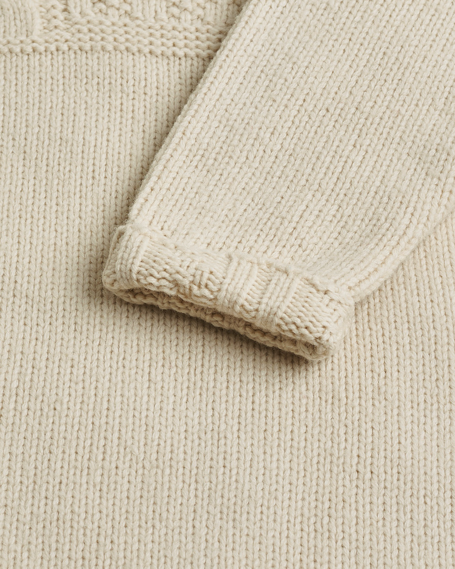Heren | Polo Ralph Lauren Wool Knitted Aran Rollneck Cream | Pre-owned | Polo Ralph Lauren Wool Knitted Aran Rollneck Cream